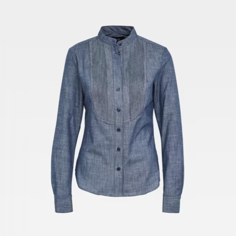 G-Star Raw Women's Lanc‎ Bib Slim Shirt XX-Small / Sea Blue NWT